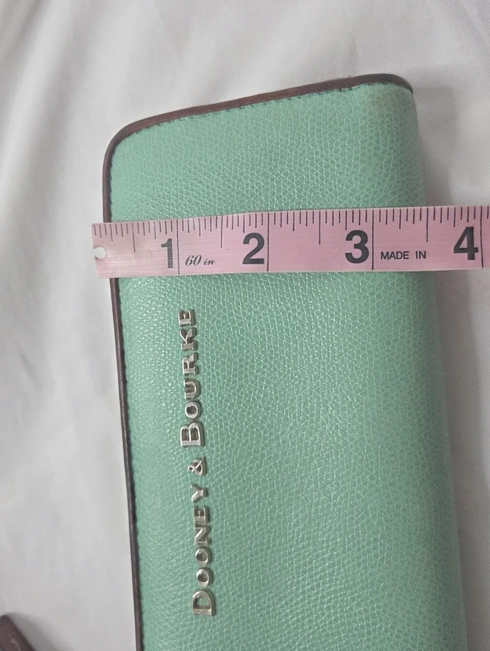 Dooney & Bourke Mint Green Zip-Around Leather Wallet